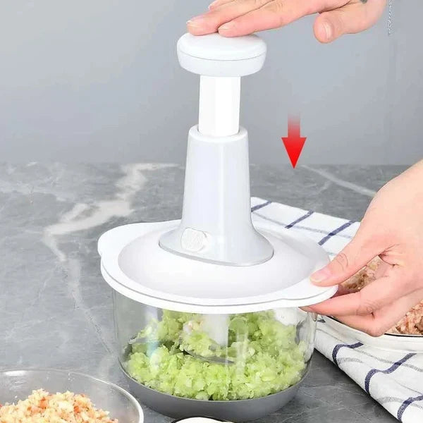 Handheld Manual Food Chopper – 1500ML Vegetable & Fruit Mincer