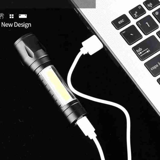Portable LED Flashlight – Mini Rechargeable Torch with Side Light