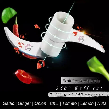 Mini Speedy Chopper – Manual Hand Pull Garlic & Vegetable Slicer