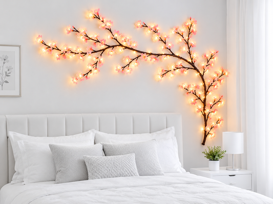 Cherry Blossom LED Tree Lights – Warm White Decorative Bedroom Wall Light
