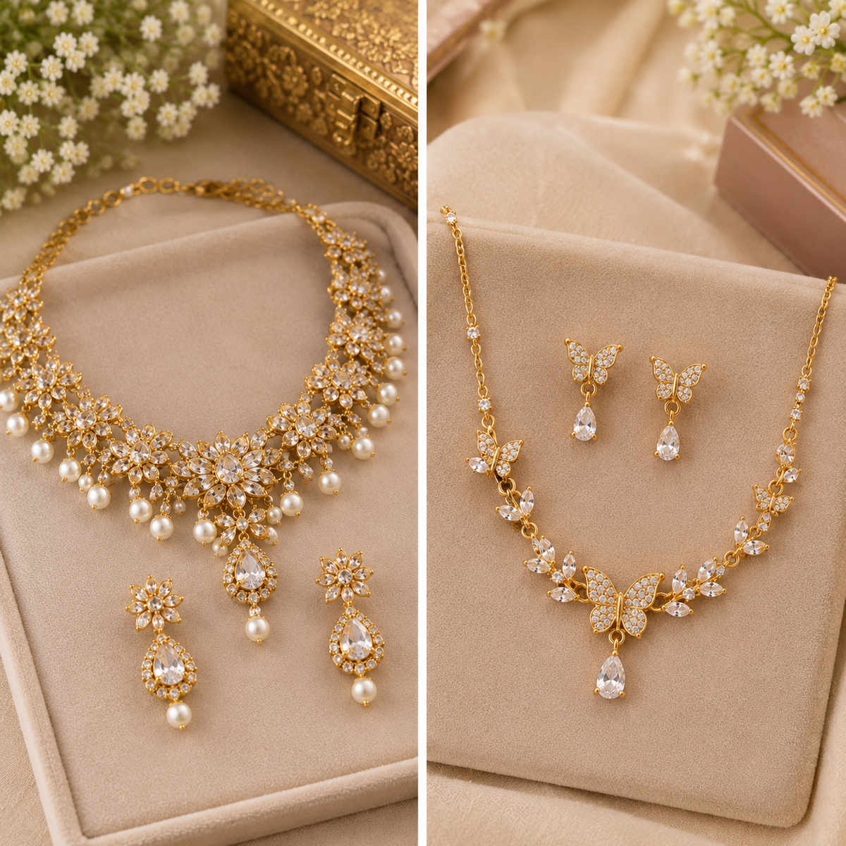Luxury Bridal Floral Gajra Jewelry