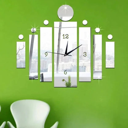 3D Tile Wooden Wall Clock – Decorative Wall Art for Home & Office