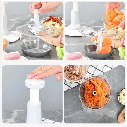 Handheld Manual Food Chopper – 1500ML Vegetable & Fruit Mincer
