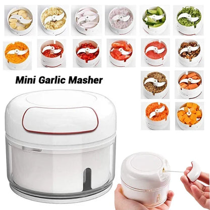 Mini Speedy Chopper – Manual Hand Pull Garlic & Vegetable Slicer