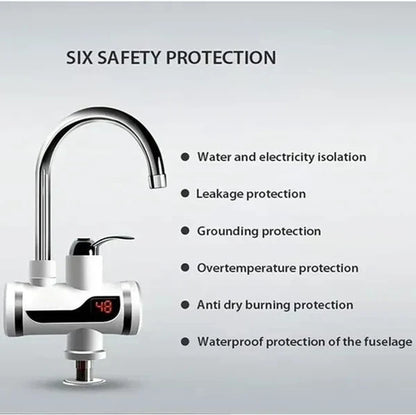 Hot Water Tap Instant Heating Electric Water Heater Faucet – Digital Display with Shower Head for Kitchen & Bathroom