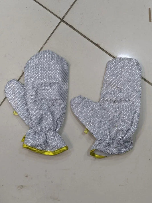 Heavy-Duty Silver Heat-Resistant Oven Mitts | High-Temperature Kitchen Gloves