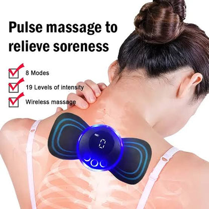 EMS Butterfly Neck Massager | Portable Electric Pulse Muscle Stimulator for Neck Pain Relief
